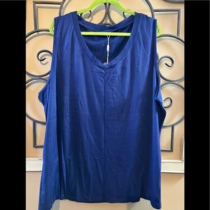 NWT Navy Blue 3X V-Neck Tank